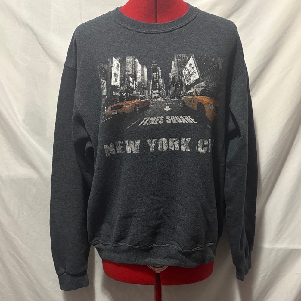 Jerzees Times Square Graphic Sweatshirt Dark Gray MM336
